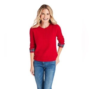 Vineyard Vines Tartan Cuff Cashmere Sweater size small
